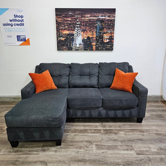 Gray Sofa Sectional w/Movable Chaise